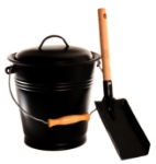 ASKEBØTTE  SORT MED LOKK OG SPADE