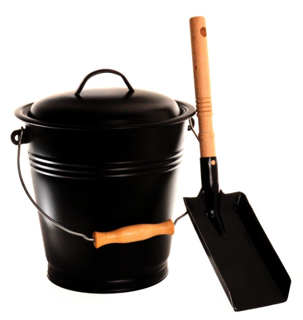 ASKEBØTTE  SORT MED LOKK OG SPADE