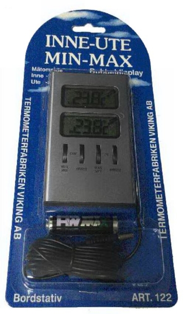 TERMOMETER HVIT INNE/UTE