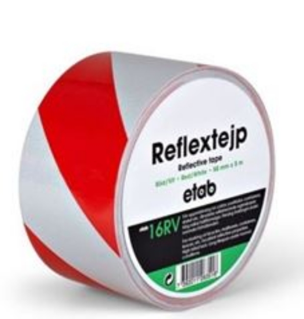 TAPE REFLEX RØD/SØLV
