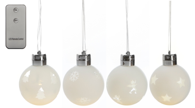 JULEKULER 4PK GLASS LED