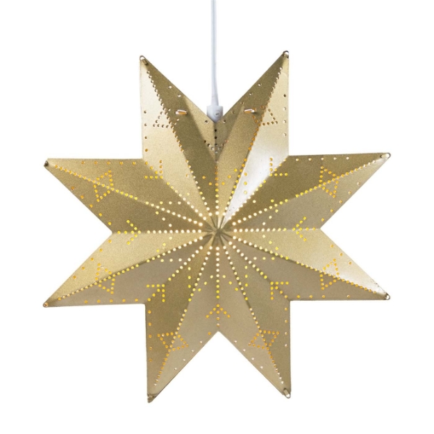 JULESTJERNE METALL MED LYS