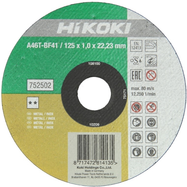KAPPESKIVE HIKOKI INOX FLAT METALL
